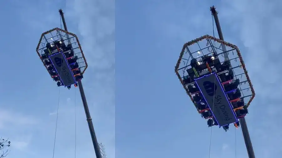 സ്‌കൈ ഡൈനിങ്ങില്‍ കുടുങ്ങിയവരെ താഴെയിറക്കി; കുട്ടികളുള്‍പ്പടെ കുടുങ്ങിയത് രണ്ടരമണിക്കൂര്‍