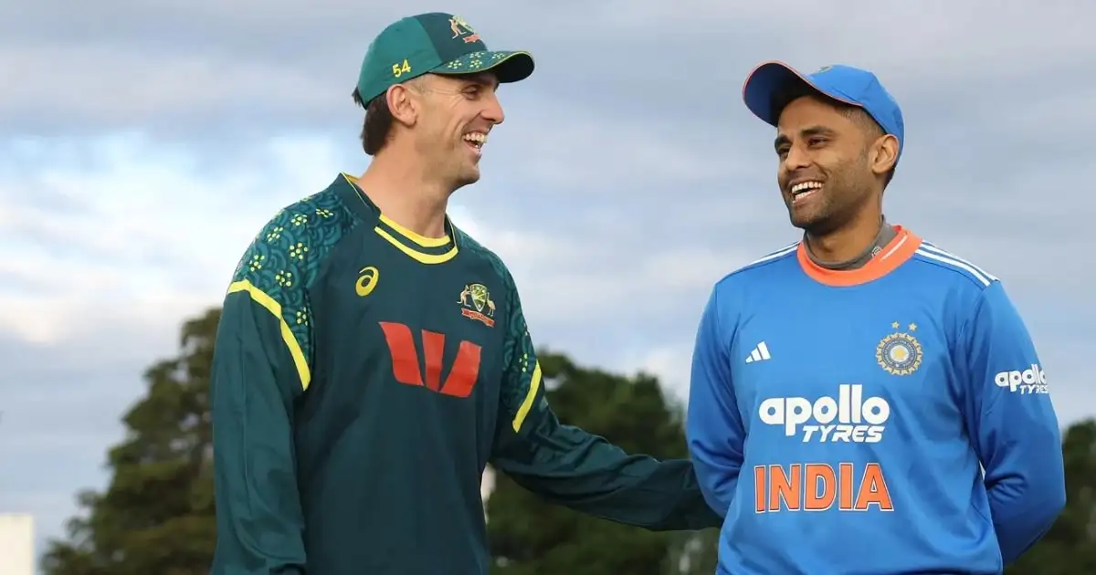 ഓസീസിനെതിരായ ആദ്യ ടി20യിൽ ടോസ് നഷ്ടപ്പെട്ട ഇന്ത്യ ബാറ്റ് ചെയ്യുന്നു; രസം കൊല്ലിയായി മഴ