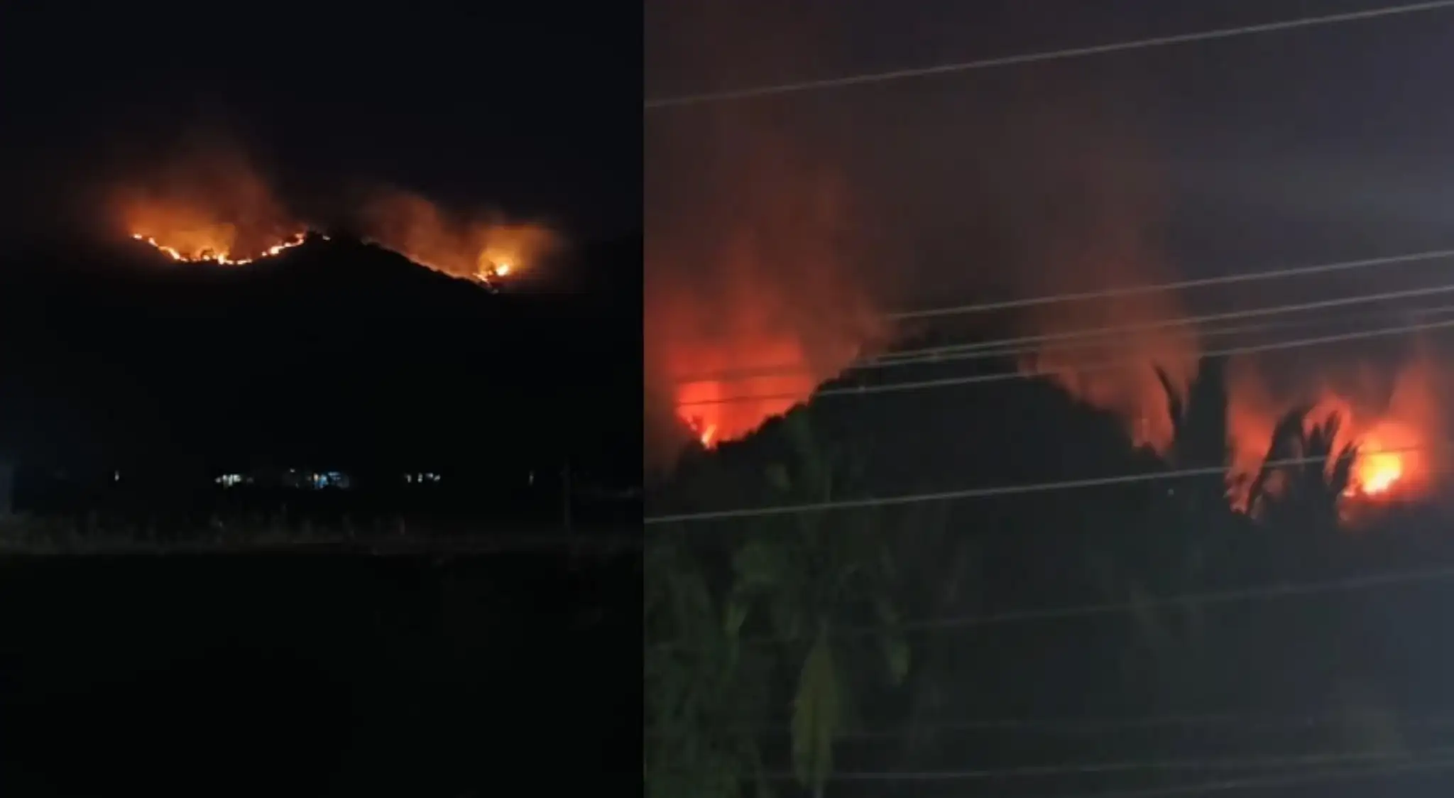 പാലക്കാട് മങ്കട മലയിൽ വൻ തീപിടുത്തം